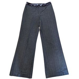 Rare Nine West Mini Herringbone w Pinstripe & Velvet Waistband Full Straight Leg